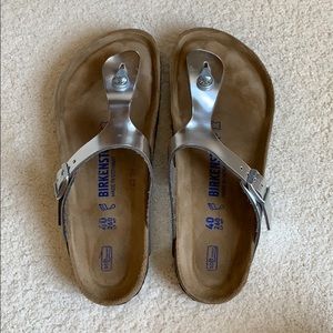 Birkenstock Gizeh Leather Silver